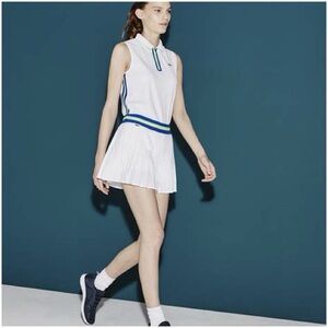 Lacoste White Tennis Skirt with Blue Accents, NEW